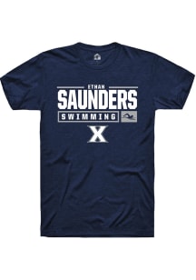 Ethan Saunders  Xavier Musketeers Navy Blue Rally NIL Stacked Box Short Sleeve T Shirt