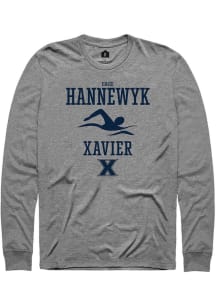 Gage Hannewyk  Xavier Musketeers Graphite Rally NIL Sport Icon Long Sleeve T Shirt