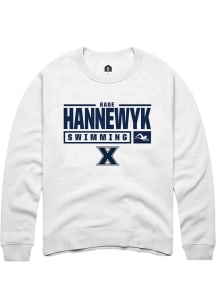 Gage Hannewyk  Rally Xavier Musketeers Mens White NIL Stacked Box Long Sleeve Crew Sweatshirt