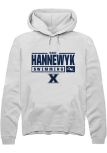 Gage Hannewyk  Rally Xavier Musketeers Mens White NIL Stacked Box Long Sleeve Hoodie