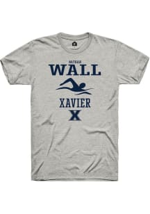 Nathan Wall  Xavier Musketeers Ash Rally NIL Sport Icon Short Sleeve T Shirt