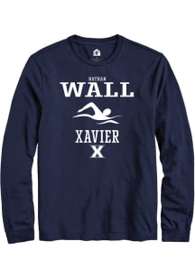 Nathan Wall  Xavier Musketeers Navy Blue Rally NIL Sport Icon Long Sleeve T Shirt