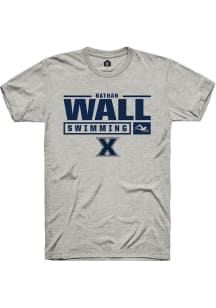 Nathan Wall  Xavier Musketeers Ash Rally NIL Stacked Box Short Sleeve T Shirt