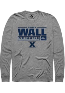 Nathan Wall  Xavier Musketeers Graphite Rally NIL Stacked Box Long Sleeve T Shirt