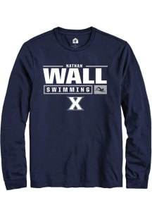 Nathan Wall  Xavier Musketeers Navy Blue Rally NIL Stacked Box Long Sleeve T Shirt