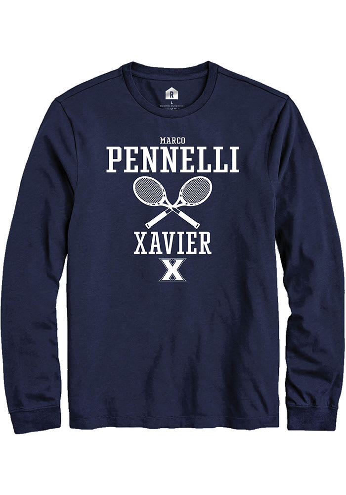 Marco Pennelli  Xavier Musketeers Navy Blue Rally NIL Sport Icon Long Sleeve T Shirt