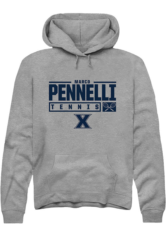 Marco Pennelli  Rally Xavier Musketeers Mens Graphite NIL Stacked Box Long Sleeve Hoodie