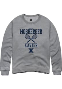 Pascal Mosberger  Rally Xavier Musketeers Mens Grey NIL Sport Icon Long Sleeve Crew Sweatshirt