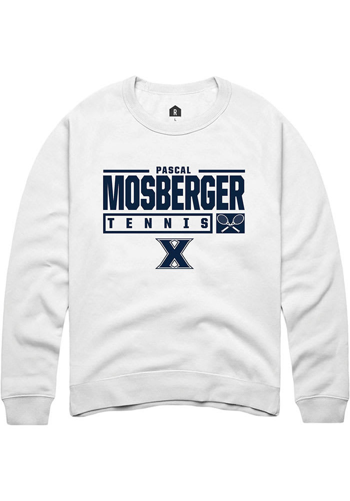 Pascal Mosberger Rally Xavier Musketeers Mens NIL Stacked Box Long Sleeve Crew Sweatshirt