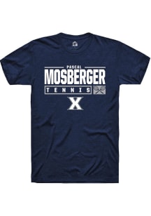 Pascal Mosberger  Xavier Musketeers Navy Blue Rally NIL Stacked Box Short Sleeve T Shirt