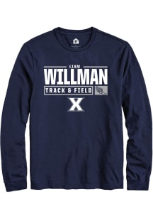 Liam Willman  Xavier Musketeers Navy Blue Rally NIL Stacked Box Long Sleeve T Shirt