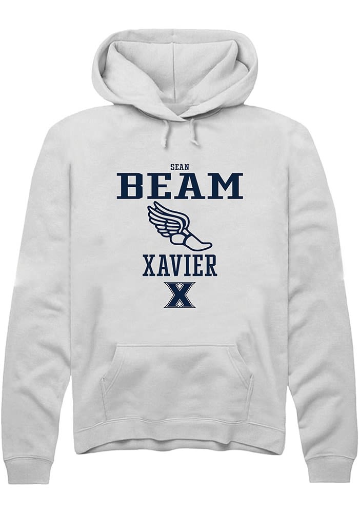 Sean Beam  Rally Xavier Musketeers Mens White NIL Sport Icon Long Sleeve Hoodie