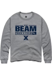 Sean Beam  Rally Xavier Musketeers Mens Graphite NIL Stacked Box Long Sleeve Crew Sweatshirt