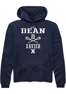 Aubrey Dean  Rally Xavier Musketeers Mens Navy Blue NIL Sport Icon Long Sleeve Hoodie