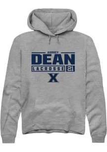 Aubrey Dean  Rally Xavier Musketeers Mens Graphite NIL Stacked Box Long Sleeve Hoodie