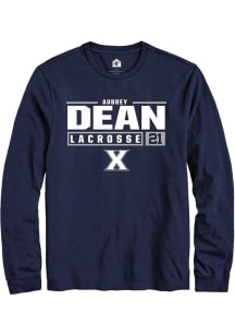 Aubrey Dean  Xavier Musketeers Navy Blue Rally NIL Stacked Box Long Sleeve T Shirt