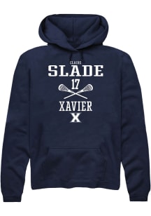 Claire Slade  Rally Xavier Musketeers Mens Navy Blue NIL Sport Icon Long Sleeve Hoodie