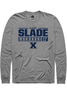 Claire Slade  Xavier Musketeers Graphite Rally NIL Stacked Box Long Sleeve T Shirt