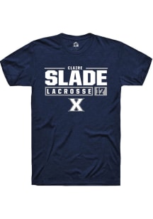 Claire Slade  Xavier Musketeers Navy Blue Rally NIL Stacked Box Short Sleeve T Shirt