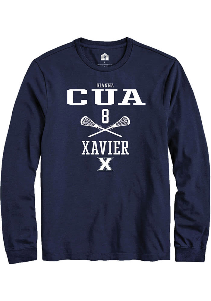 Gianna Cua  Xavier Musketeers Navy Blue Rally NIL Sport Icon Long Sleeve T Shirt