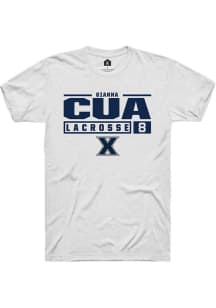 Gianna Cua  Xavier Musketeers White Rally NIL Stacked Box Short Sleeve T Shirt