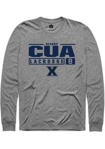 Gianna Cua  Xavier Musketeers Graphite Rally NIL Stacked Box Long Sleeve T Shirt