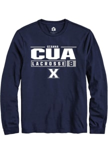 Gianna Cua  Xavier Musketeers Navy Blue Rally NIL Stacked Box Long Sleeve T Shirt