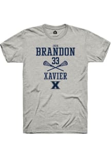 Jada Brandon  Xavier Musketeers Ash Rally NIL Sport Icon Short Sleeve T Shirt