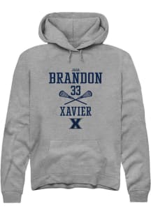 Jada Brandon  Rally Xavier Musketeers Mens Graphite NIL Sport Icon Long Sleeve Hoodie