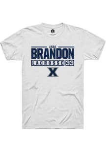 Jada Brandon  Xavier Musketeers White Rally NIL Stacked Box Short Sleeve T Shirt