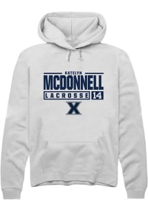 Katelyn McDonnell  Rally Xavier Musketeers Mens White NIL Stacked Box Long Sleeve Hoodie