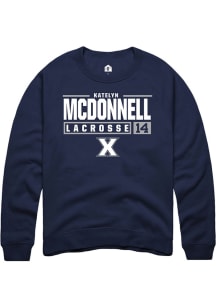 Katelyn McDonnell  Rally Xavier Musketeers Mens Navy Blue NIL Stacked Box Long Sleeve Crew Sweat..