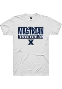 Mary Mastrian  Xavier Musketeers White Rally NIL Stacked Box Short Sleeve T Shirt