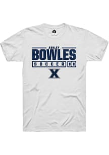 Ashley Bowles  Xavier Musketeers White Rally NIL Stacked Box Short Sleeve T Shirt