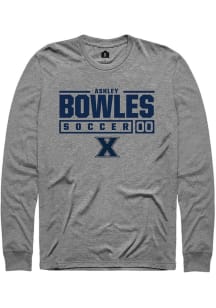 Ashley Bowles  Xavier Musketeers Graphite Rally NIL Stacked Box Long Sleeve T Shirt