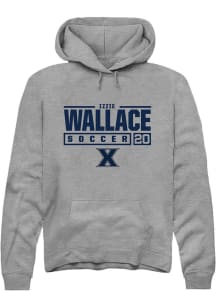 Izzie Wallace  Rally Xavier Musketeers Mens Graphite NIL Stacked Box Long Sleeve Hoodie