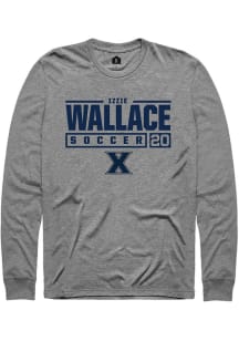 Izzie Wallace  Xavier Musketeers Graphite Rally NIL Stacked Box Long Sleeve T Shirt