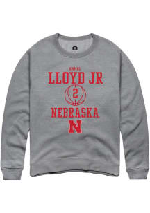 Ramel Lloyd Jr.  Rally Nebraska Cornhuskers Mens Grey NIL Sport Icon Long Sleeve Crew Sweatshirt