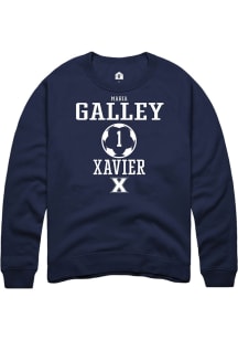 Maria Galley  Rally Xavier Musketeers Mens Navy Blue NIL Sport Icon Long Sleeve Crew Sweatshirt