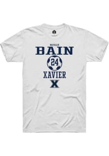 Natalie Bain  Xavier Musketeers White Rally NIL Sport Icon Short Sleeve T Shirt