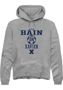 Natalie Bain  Rally Xavier Musketeers Mens Graphite NIL Sport Icon Long Sleeve Hoodie