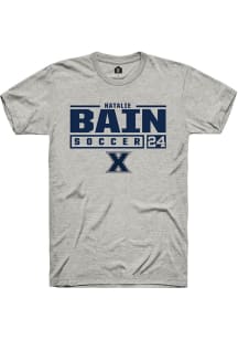 Natalie Bain  Xavier Musketeers Ash Rally NIL Stacked Box Short Sleeve T Shirt