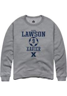 Olivia Lawson  Rally Xavier Musketeers Mens Grey NIL Sport Icon Long Sleeve Crew Sweatshirt