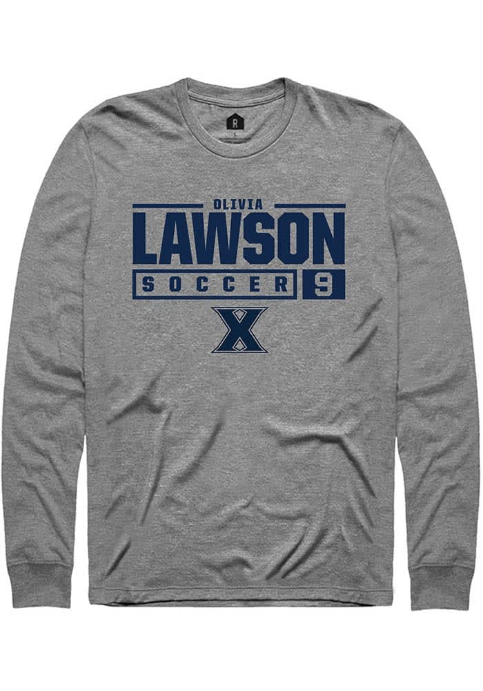 Olivia Lawson  Xavier Musketeers Graphite Rally NIL Stacked Box Long Sleeve T Shirt