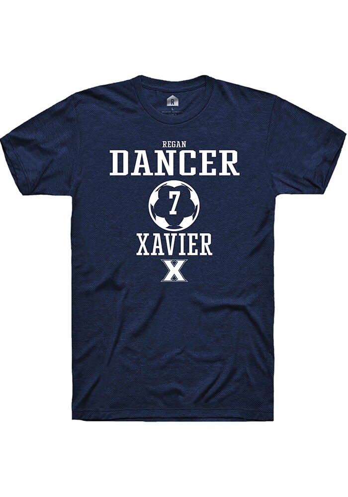 Regan Dancer  Xavier Musketeers Navy Blue Rally NIL Sport Icon Short Sleeve T Shirt