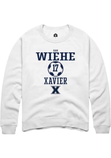 Sam Wiehe  Rally Xavier Musketeers Mens White NIL Sport Icon Long Sleeve Crew Sweatshirt