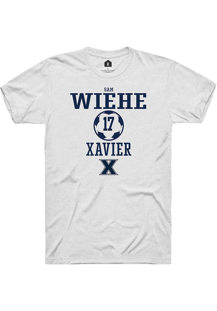 Sam Wiehe  Xavier Musketeers White Rally NIL Sport Icon Short Sleeve T Shirt