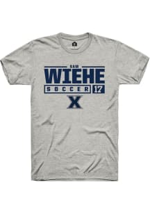 Sam Wiehe  Xavier Musketeers Ash Rally NIL Stacked Box Short Sleeve T Shirt