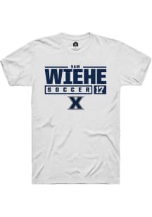 Sam Wiehe  Xavier Musketeers White Rally NIL Stacked Box Short Sleeve T Shirt