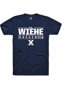 Sam Wiehe  Xavier Musketeers Navy Blue Rally NIL Stacked Box Short Sleeve T Shirt